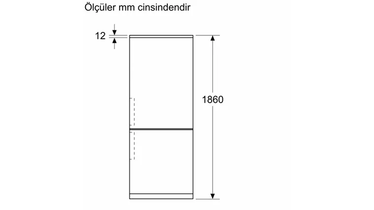 Serie 8 Alttan Donduruculu Buzdolabı 186 x 75 cm Beyaz