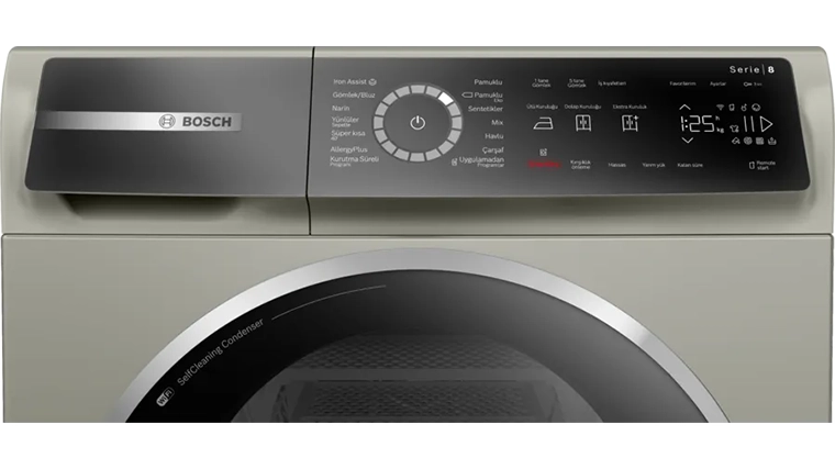 Serie 8 Isı Pompalı Kurutma Makinesi 9 kg Gümüş